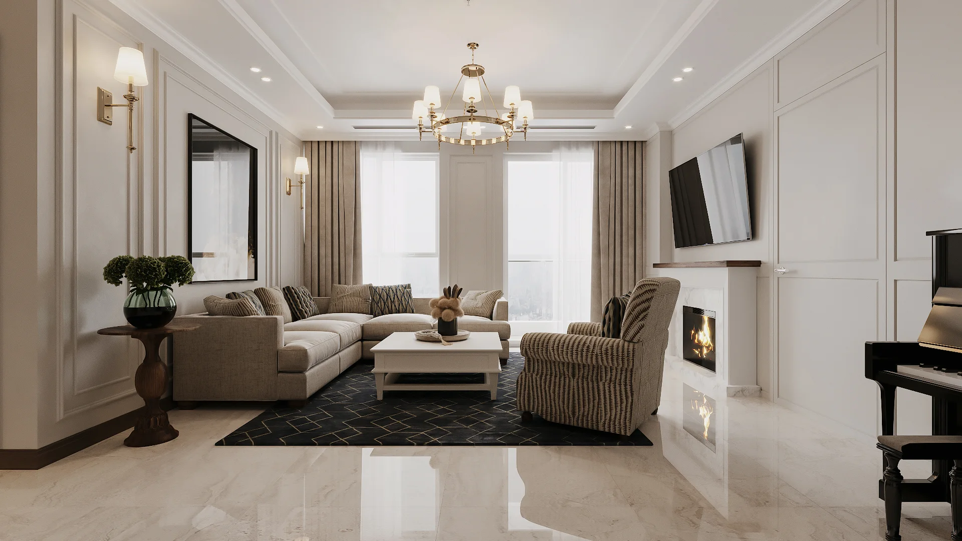 Đường nét uốn lượn
và tỷ lệ bề thế