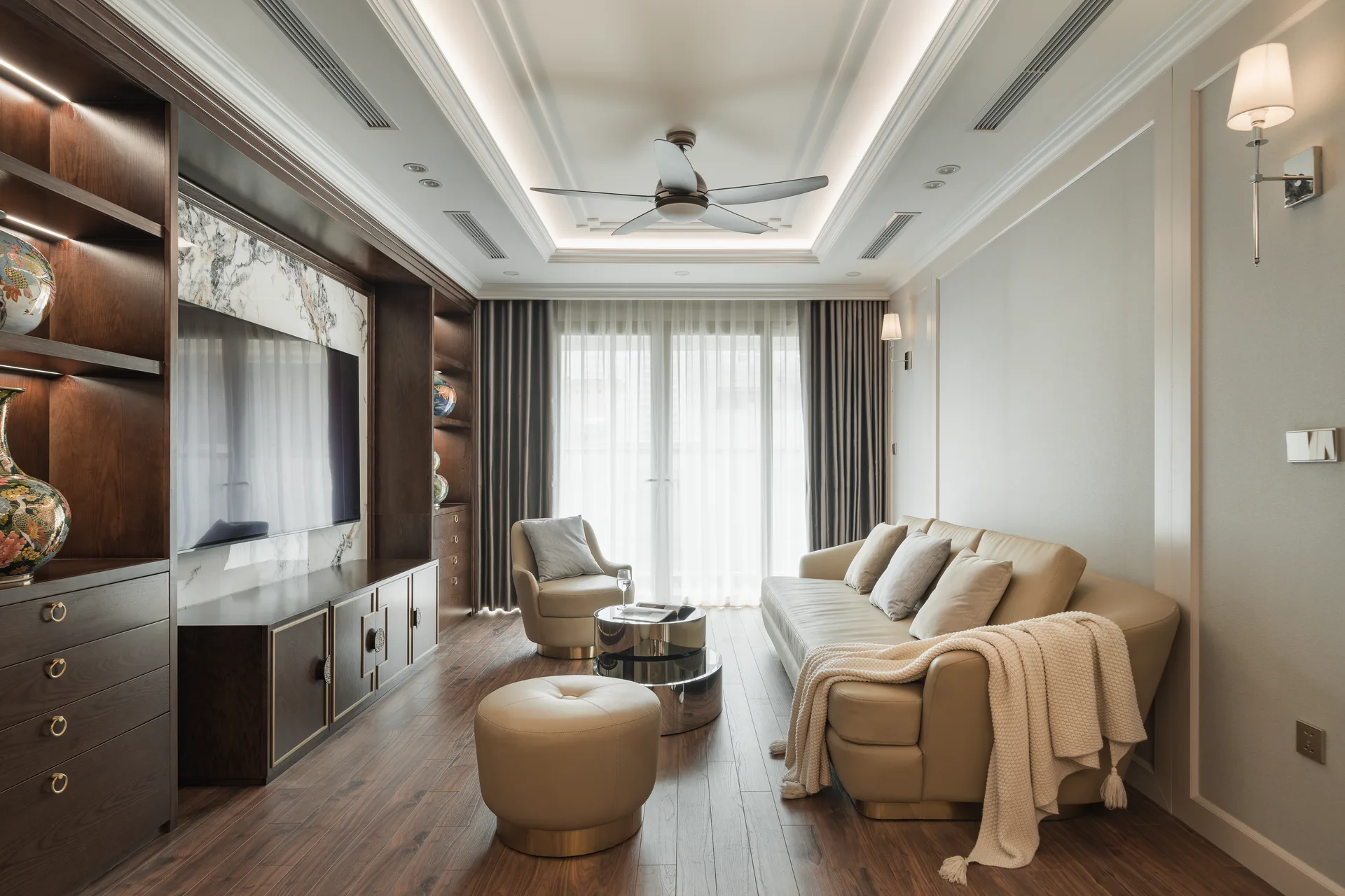 Điểm nhấn chất liệu
và cảm giác ấm